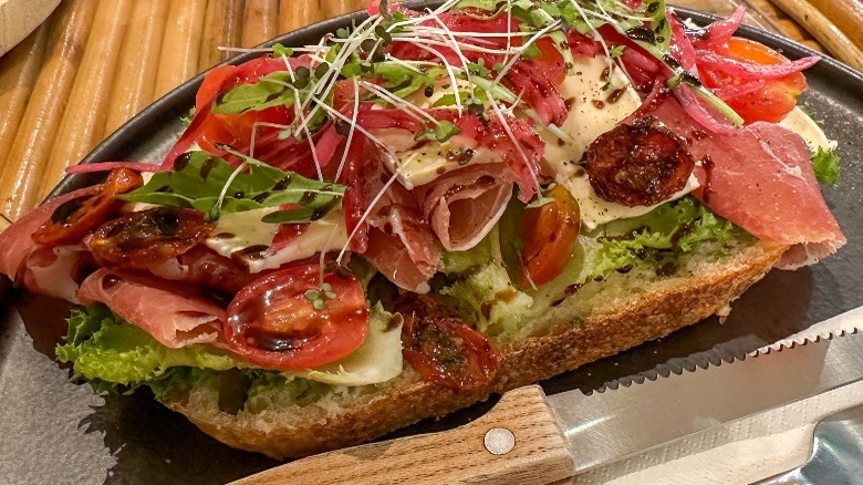 Savory French toast with toppings