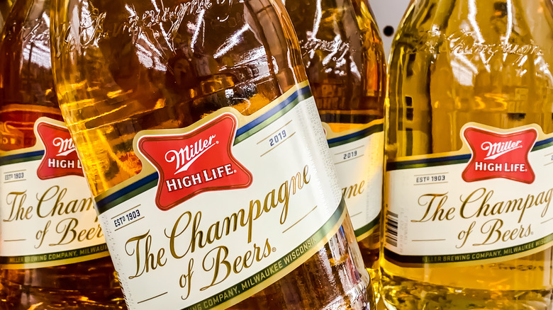 Bottles of Miller High Life