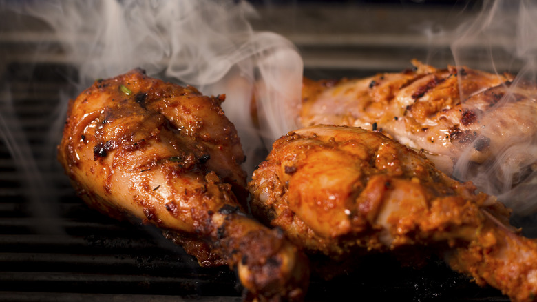 chicken pieces smoked and grilled