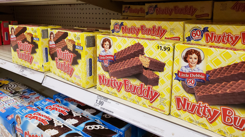 Nutty Buddy packages sitting on shelf