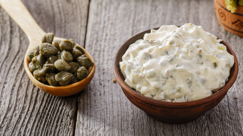 Capers and homemade tartar sauce