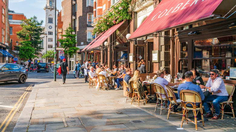 cafe with tables on the sidewalk