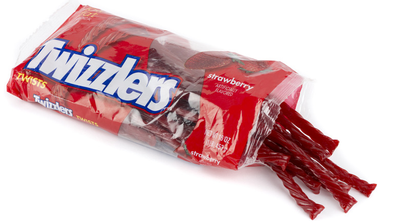 Open bag of Twizzlers