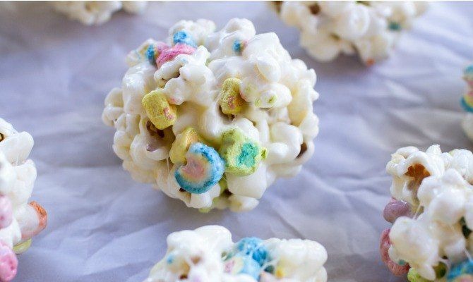 Lucky Charms Rainbow Popcorn Balls