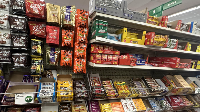 Candy and snack aisle in Dollar Tree