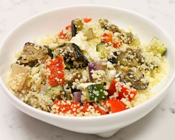 Couscous with Roasted Vegetables and Feta