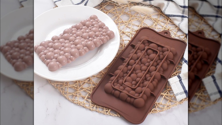 bubble chocolate mold on table