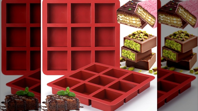 square chocolate molds for dubai chocolate