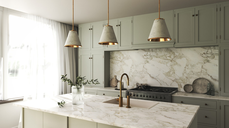 Modern kitchen with floor to ceiling cabinets