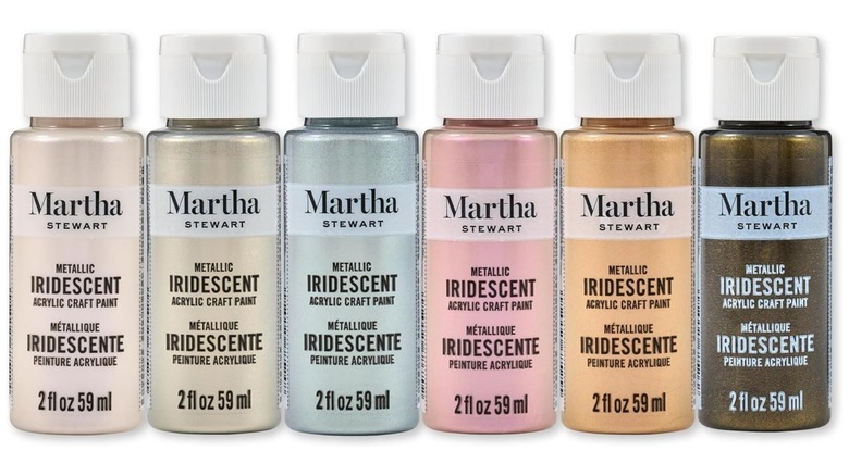 Metallic paint set on white background