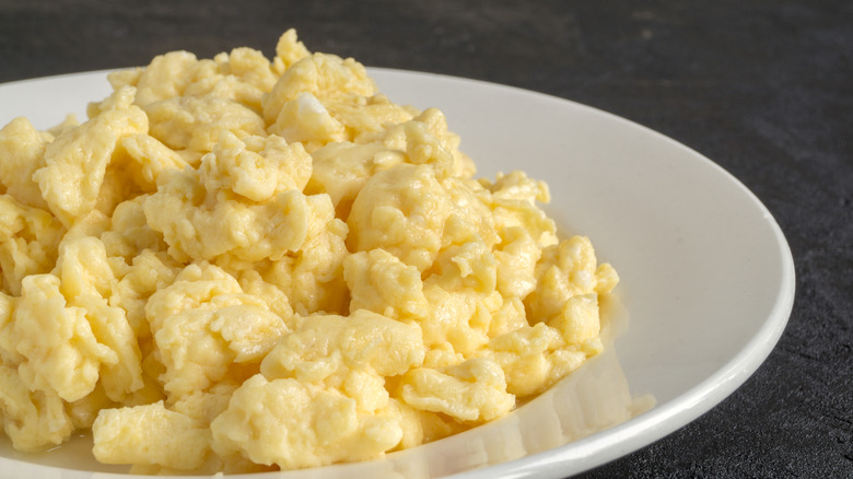 Plate of scrambled eggs