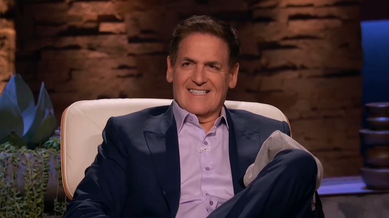 Mark Cuban smiling on Shark Tank