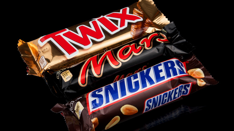 Snickers, Twix, and Mars bars