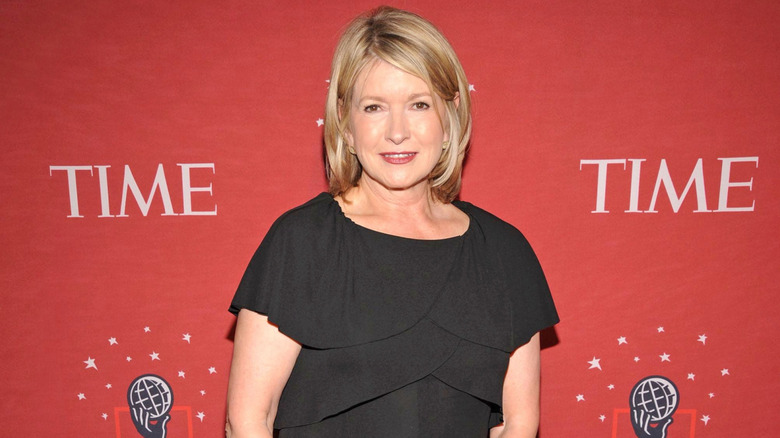 Martha Stewart posing on Time 100 red carpet