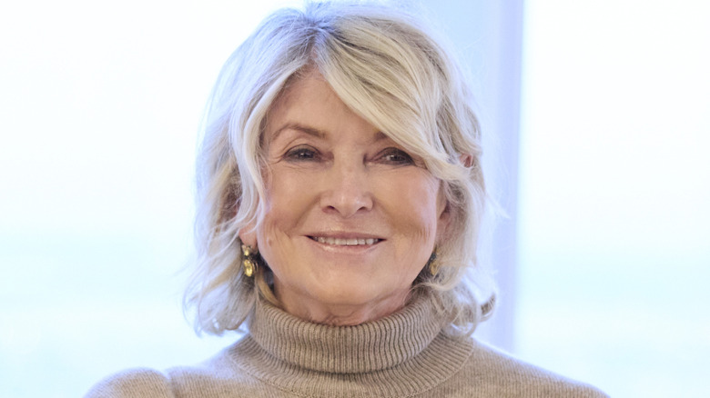 Close up of Martha Stewart in front of windows.