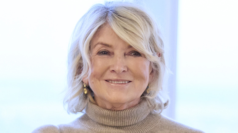 Martha Stewart smiling in beige turtleneck sweater