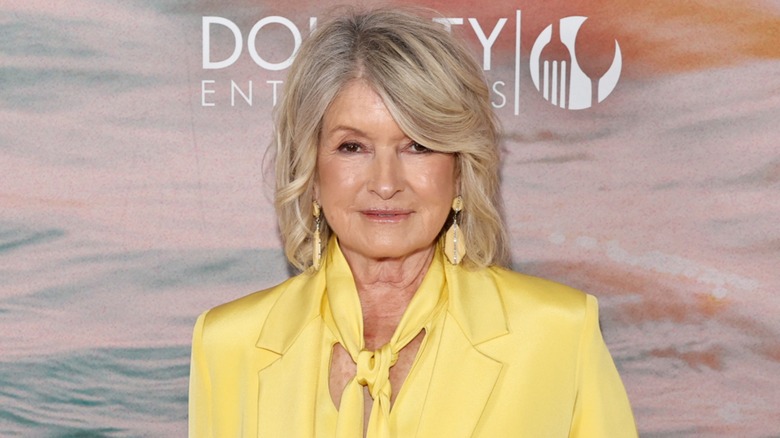 Close up of Martha Stewart wearing yellow