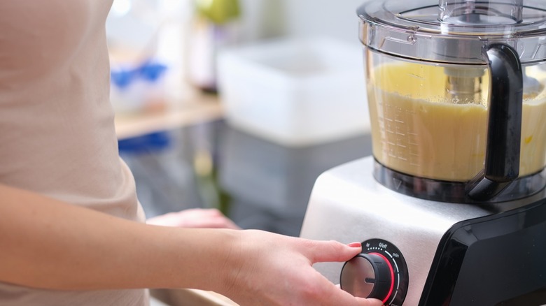 woman with food processor