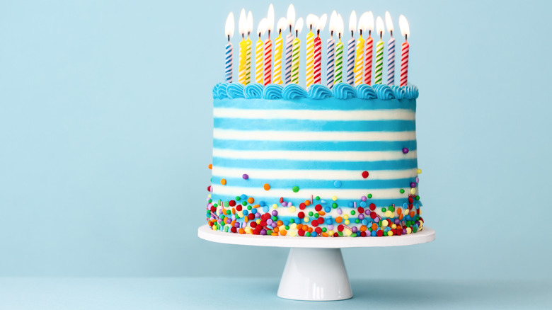 birthday cake with candles