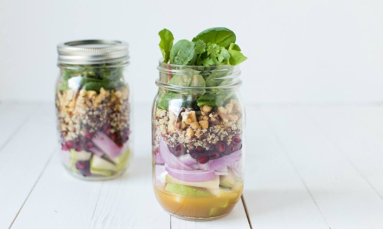 Fall Mason Jar Salad with Maple Cider Vinaigrette - Detoxinista