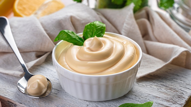 Ramekin of mayonnaise