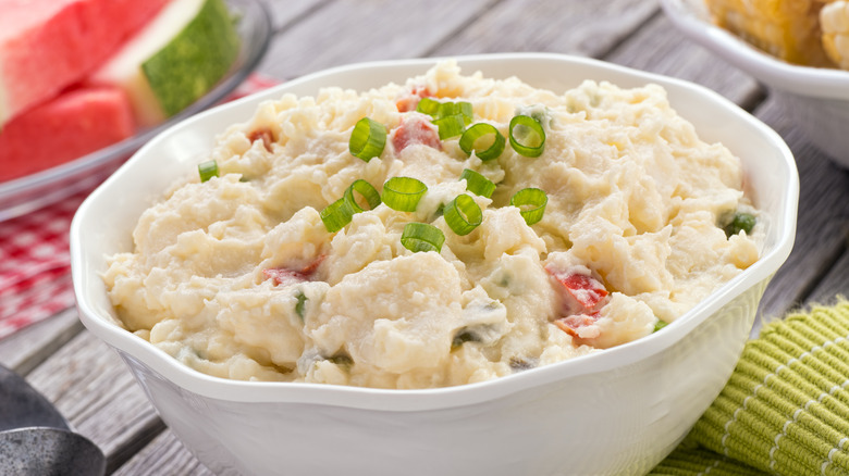 bowl filled with potato salad