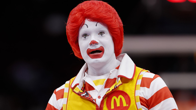 Ronald McDonald looking shocked 