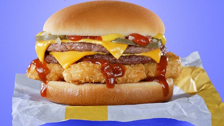 McDonald's Crunchy Double sandwich
