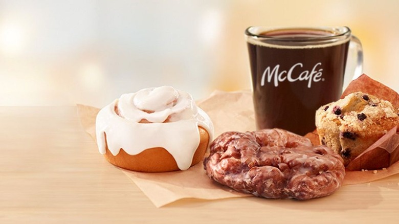 McCafe Bakery items and coffee
