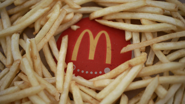 McDonald's french fries surrounding logo