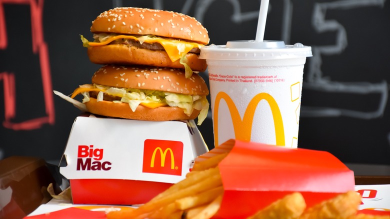 McDonald's items piled on top of each other