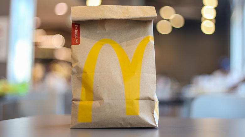 McDonald's bag on counter