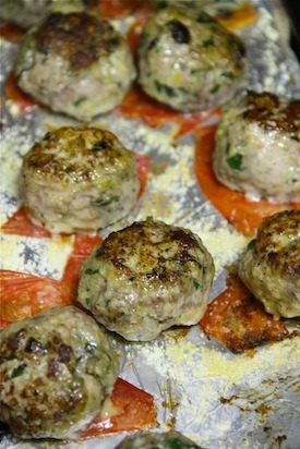 Meatballs Removed from Oven