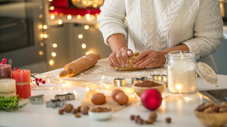Person holiday baking