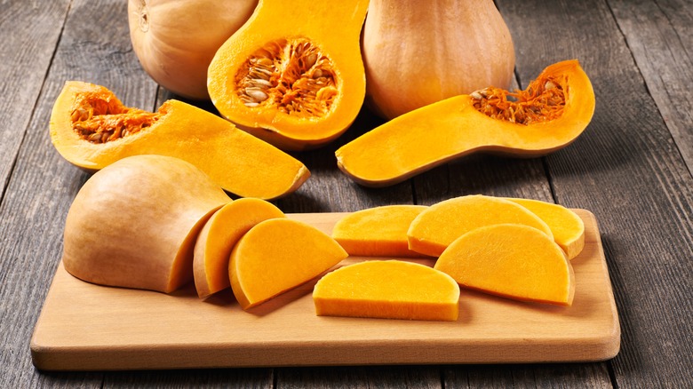 sliced butternut winter squash