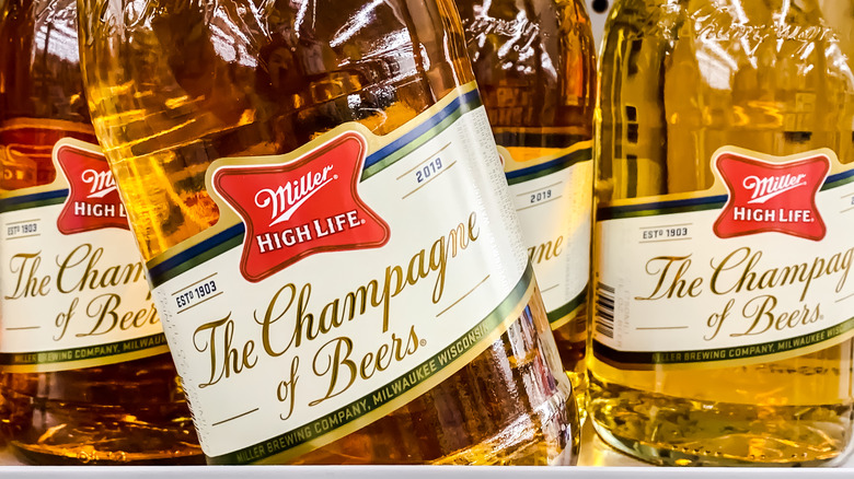 Bottles of Miller High Life