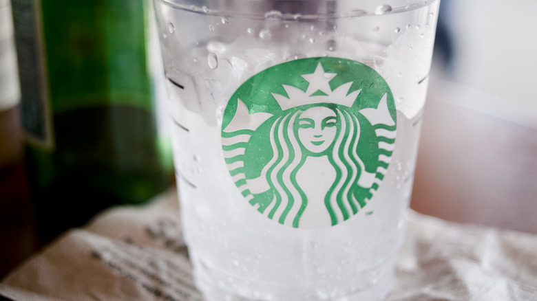 Starbucks cup with ice inside