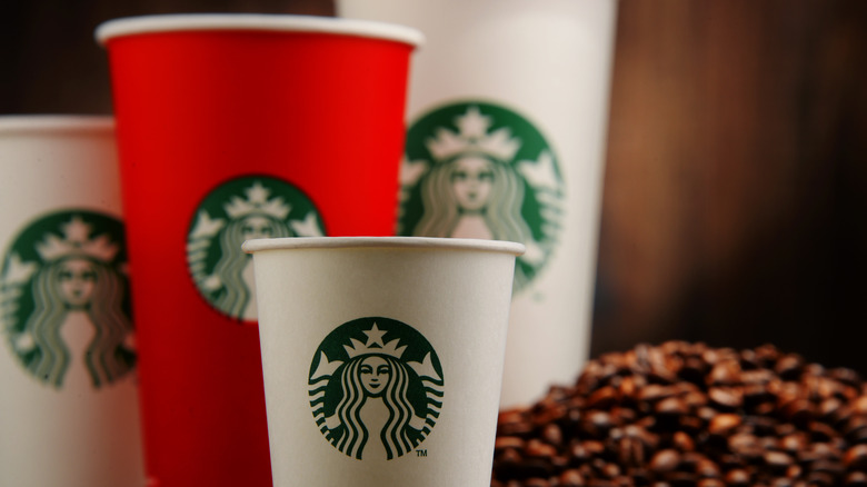 Various different Starbucks cup sizes
