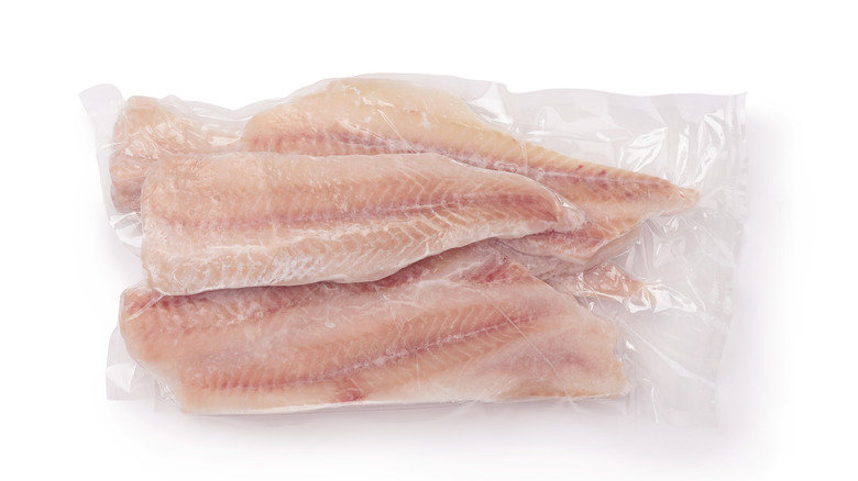 frozen pollock filets in vacuum bags