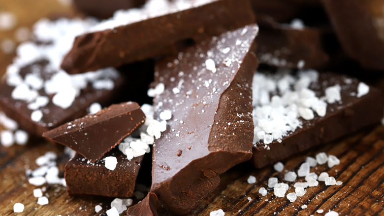 salted pieces of chocolate