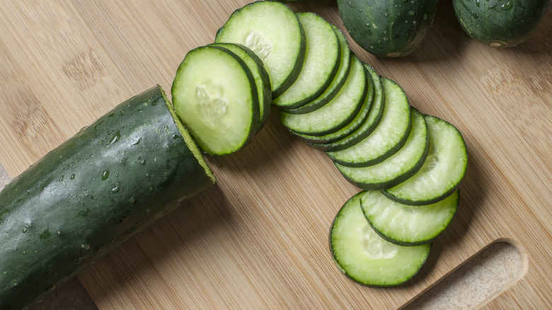 sliced cucumbers