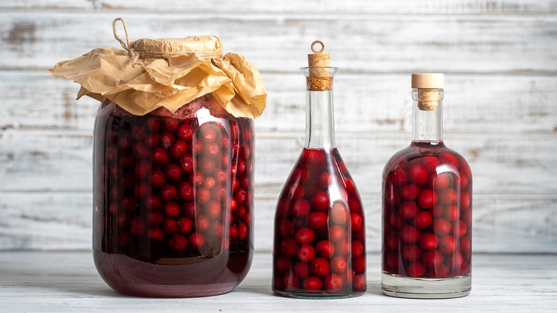 bottles of cherry infusion