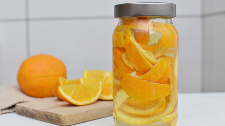 orange infusion in jar