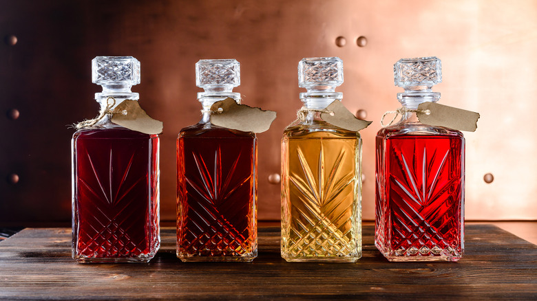 set of bottled infusions