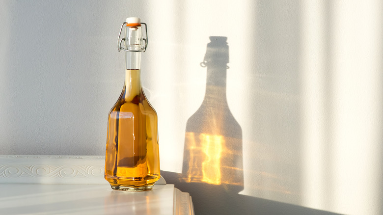bottle of infusion in sun 