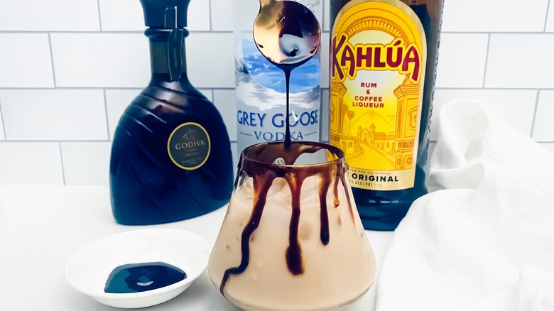 mocha style white Russian cocktail