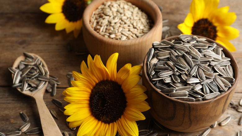 Sunflowers and sunflower seeds