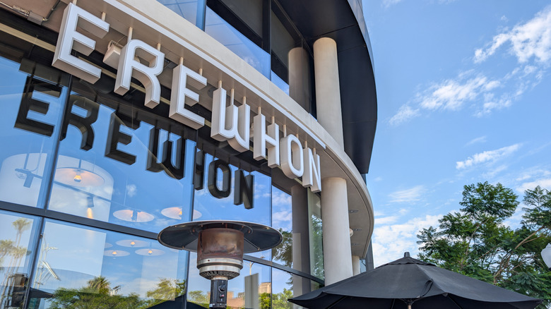 The glass window storefront of an Erewhon.