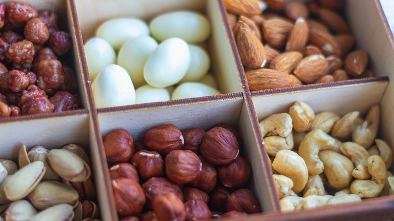 Assorted nuts in box