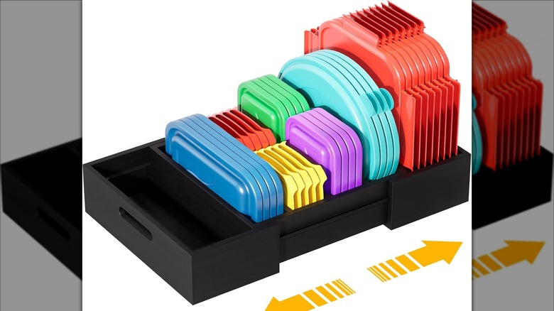 Kiasthome expandable bamboo lid organizer